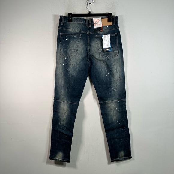 Smoke Rise DNM Co Distressed Lazy Fit Jean, Men's Size 32/32 - Blue/Multi - Picture 2 of 12